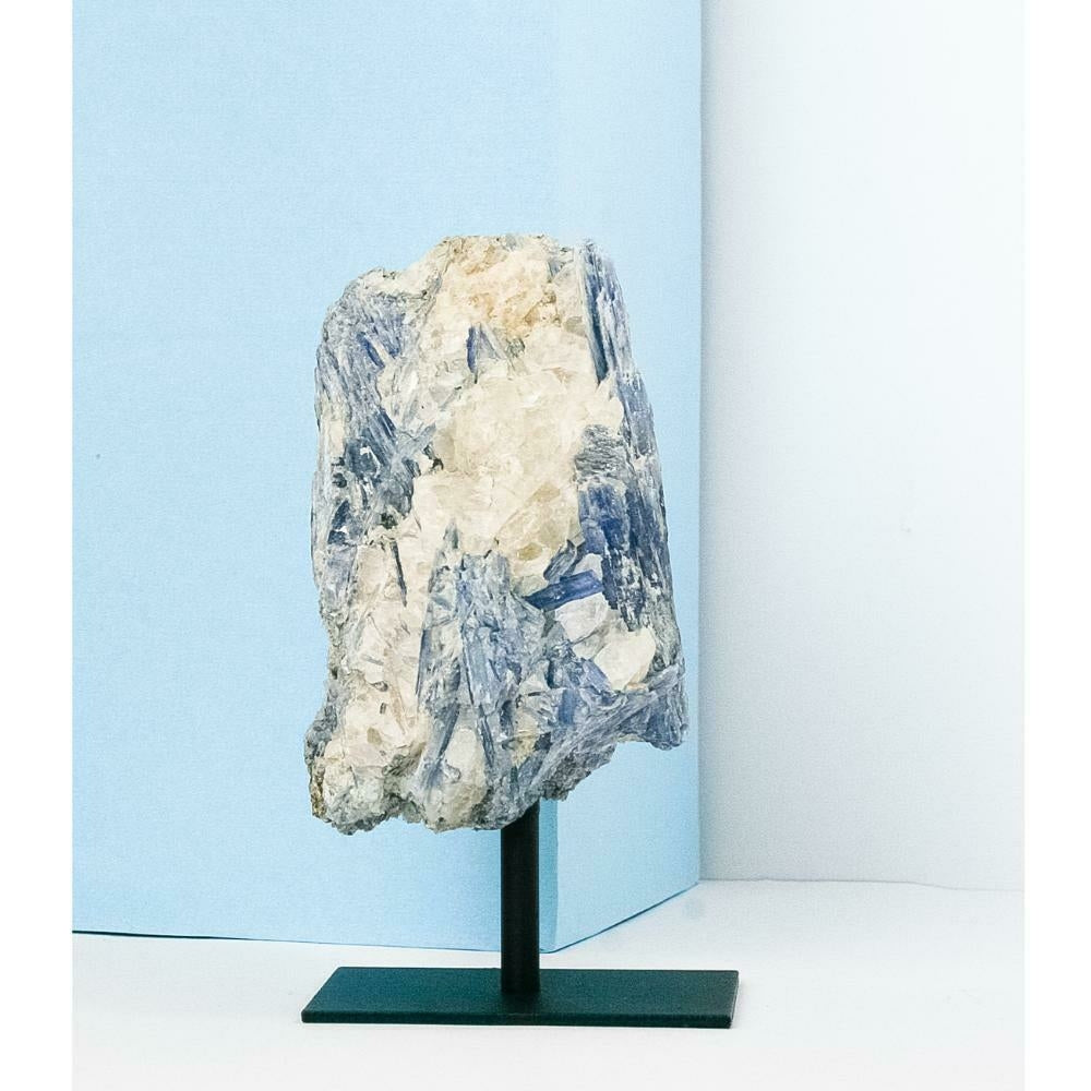 Blue Kyanite on Matte Black Metal Base