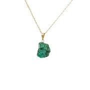 Raw Natural Turquoise Pendant Gold Plated