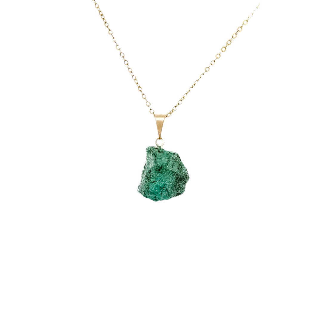 Raw Natural Turquoise Pendant Gold Plated
