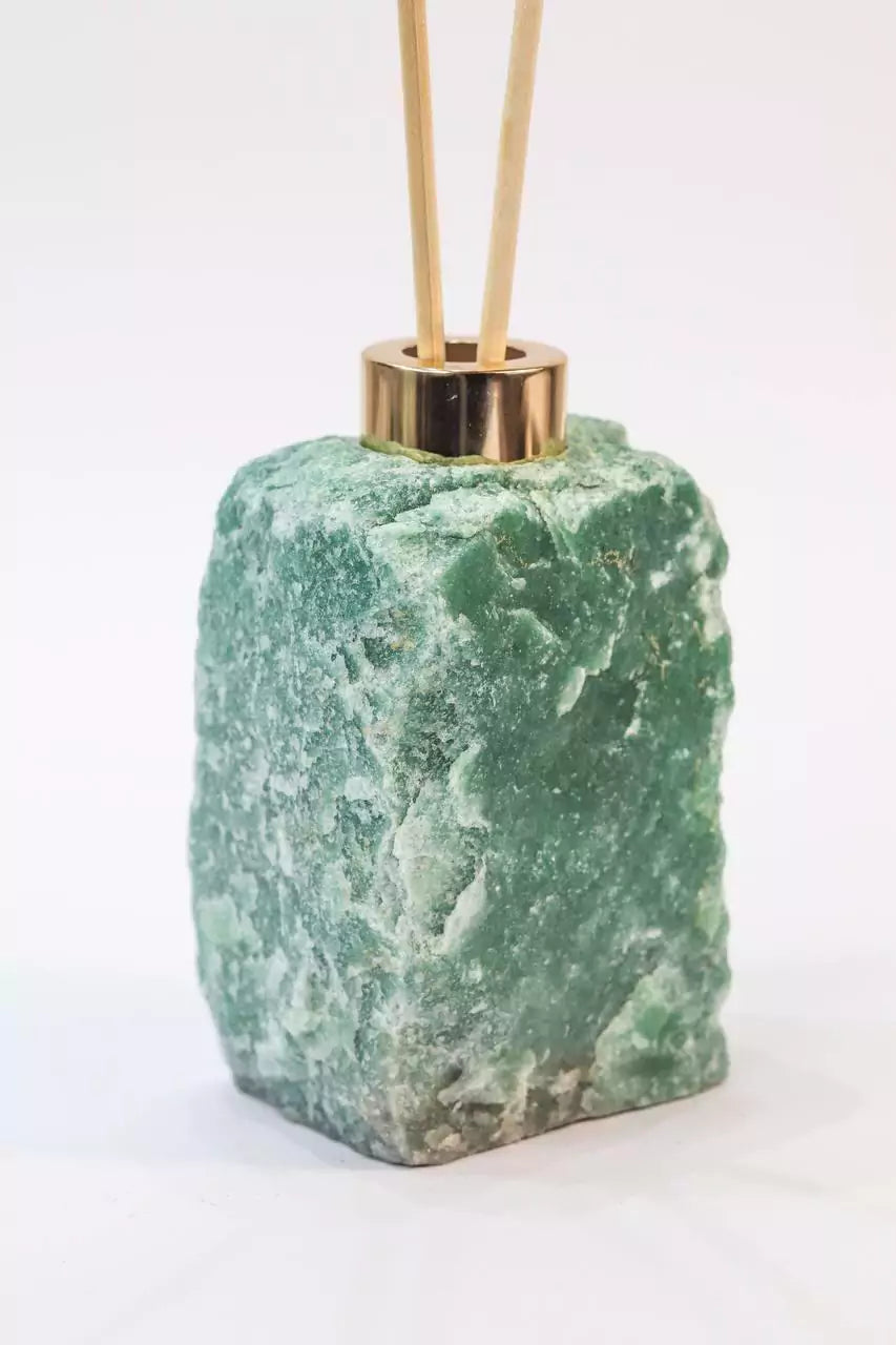 Green Quartz Diffuser Gold Plated