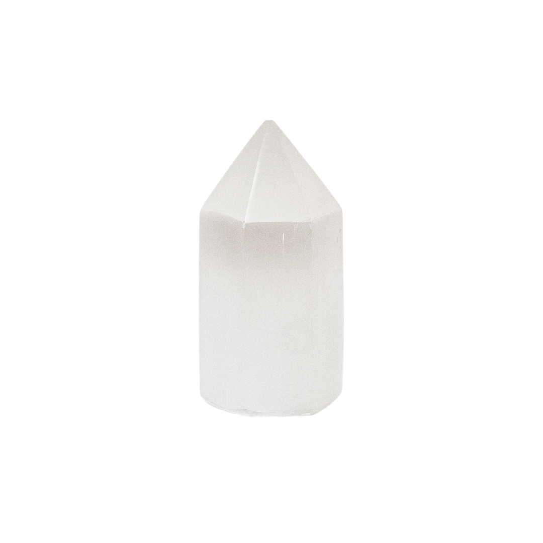 Pointe Polie Sélénite Blanche 280 à 300 Grammes