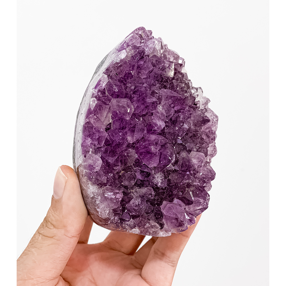 Semi-Cut Drop-Shaped Amethyst Druzy 754 Grams