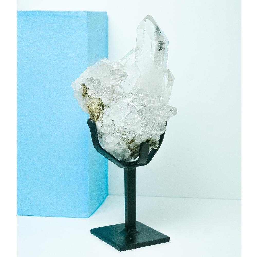 High Purity Crystal Druzy on Black Metal Base 970 Grams
