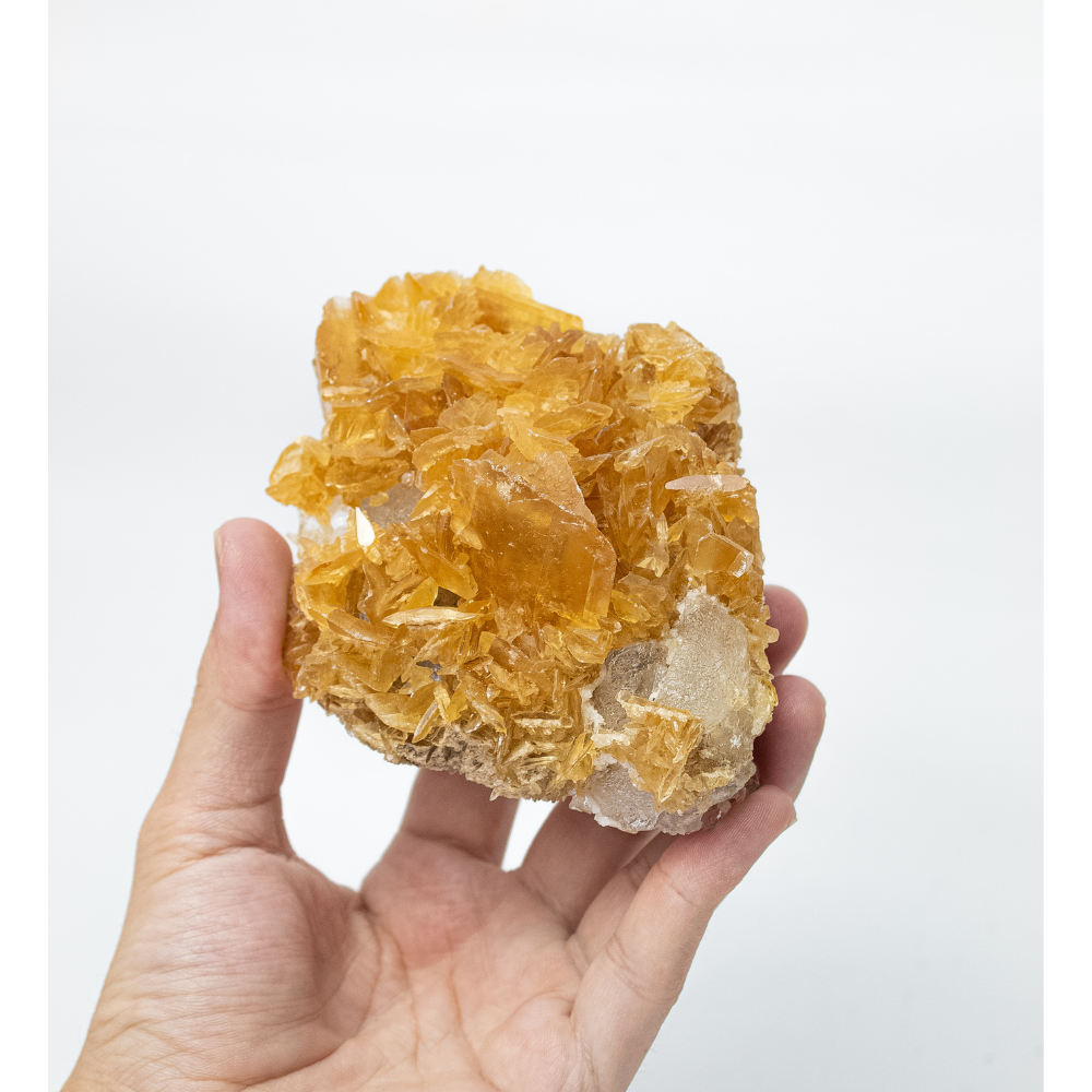 Raw Golden Selenite Druzy 360 Grams