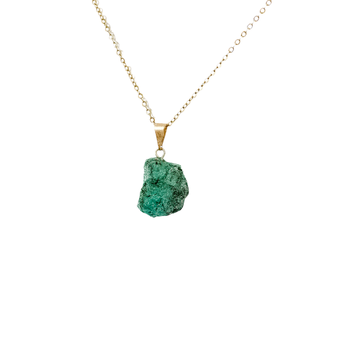 Raw Natural Turquoise Pendant Gold Plated
