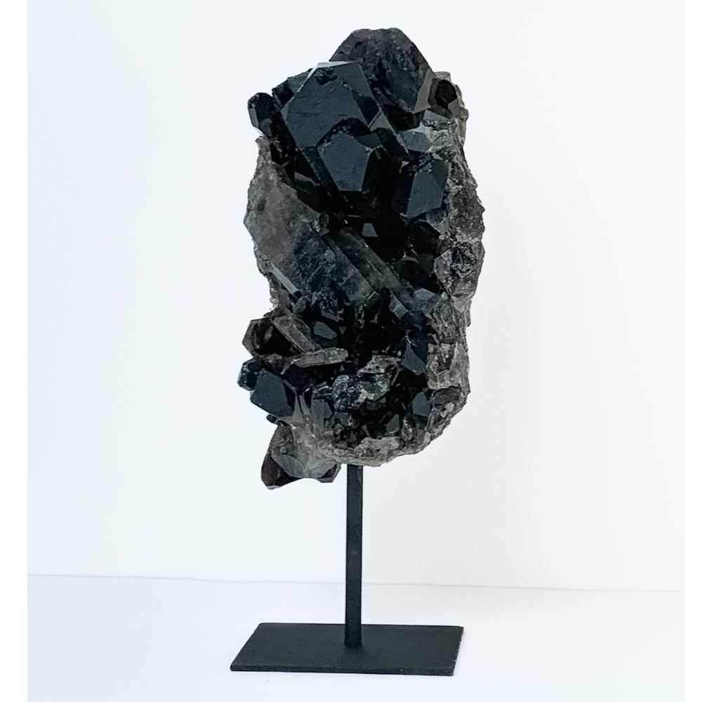 Extra Smoky Quartz Druzy on Black Metal Base 3.138kg