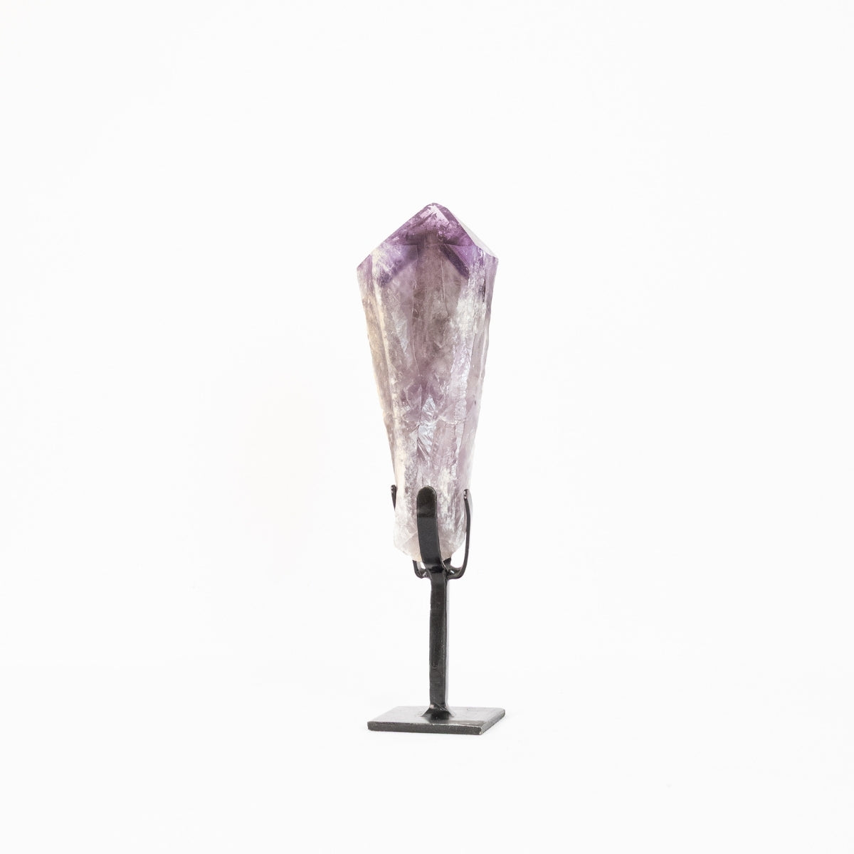 Extra Phantom Amethyst Point Scepter on Black Metal Base 1.010 kg