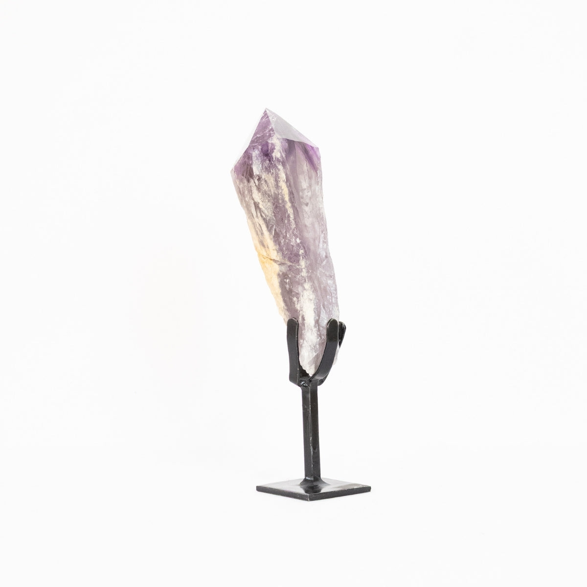 Extra Phantom Amethyst Point Scepter on Black Metal Base 1.010 kg