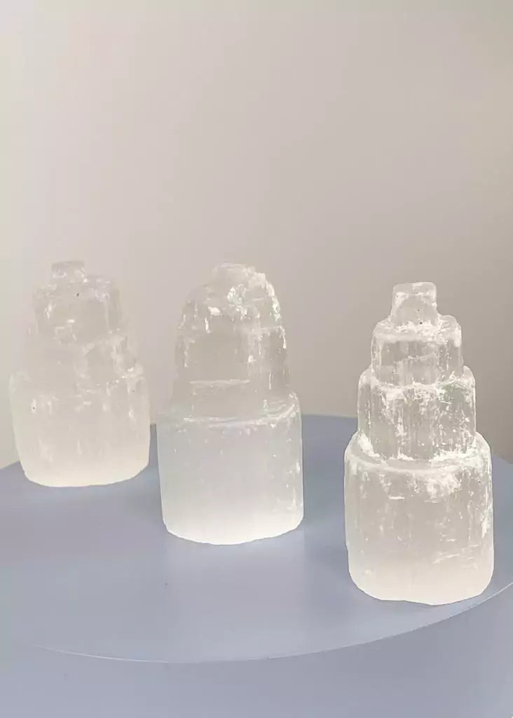 Mini White Selenite Tower