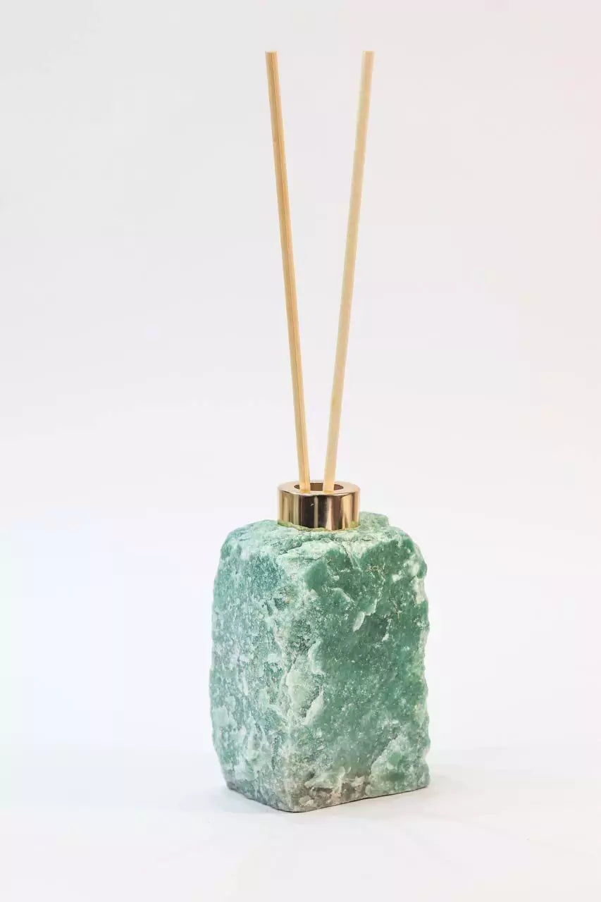 Green Quartz Diffuser Gold Plated