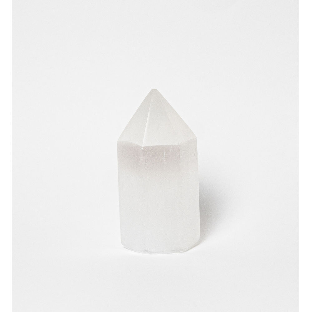 Pointe Polie Sélénite Blanche 280 à 300 Grammes