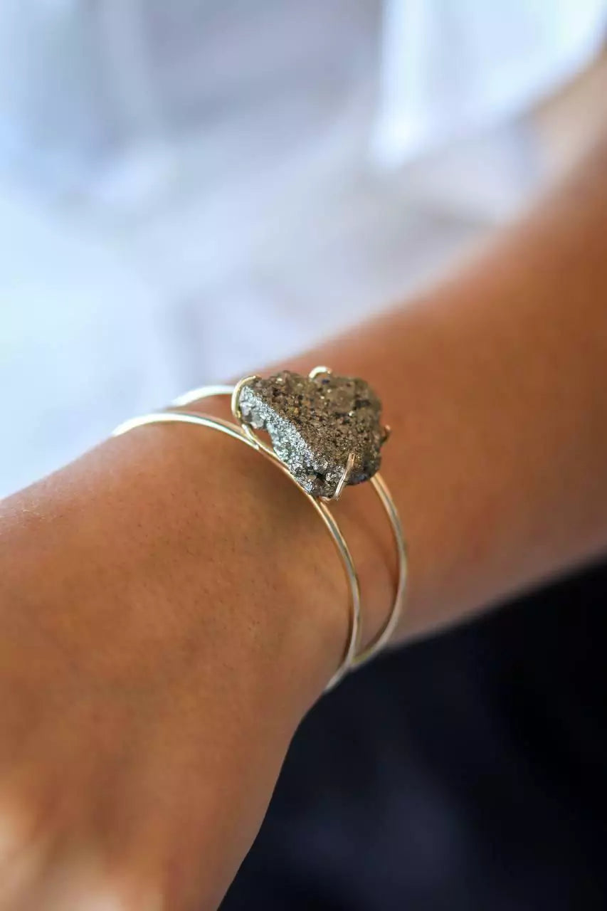 Bracelete Prosperar Pirita Banho Ouro 18K