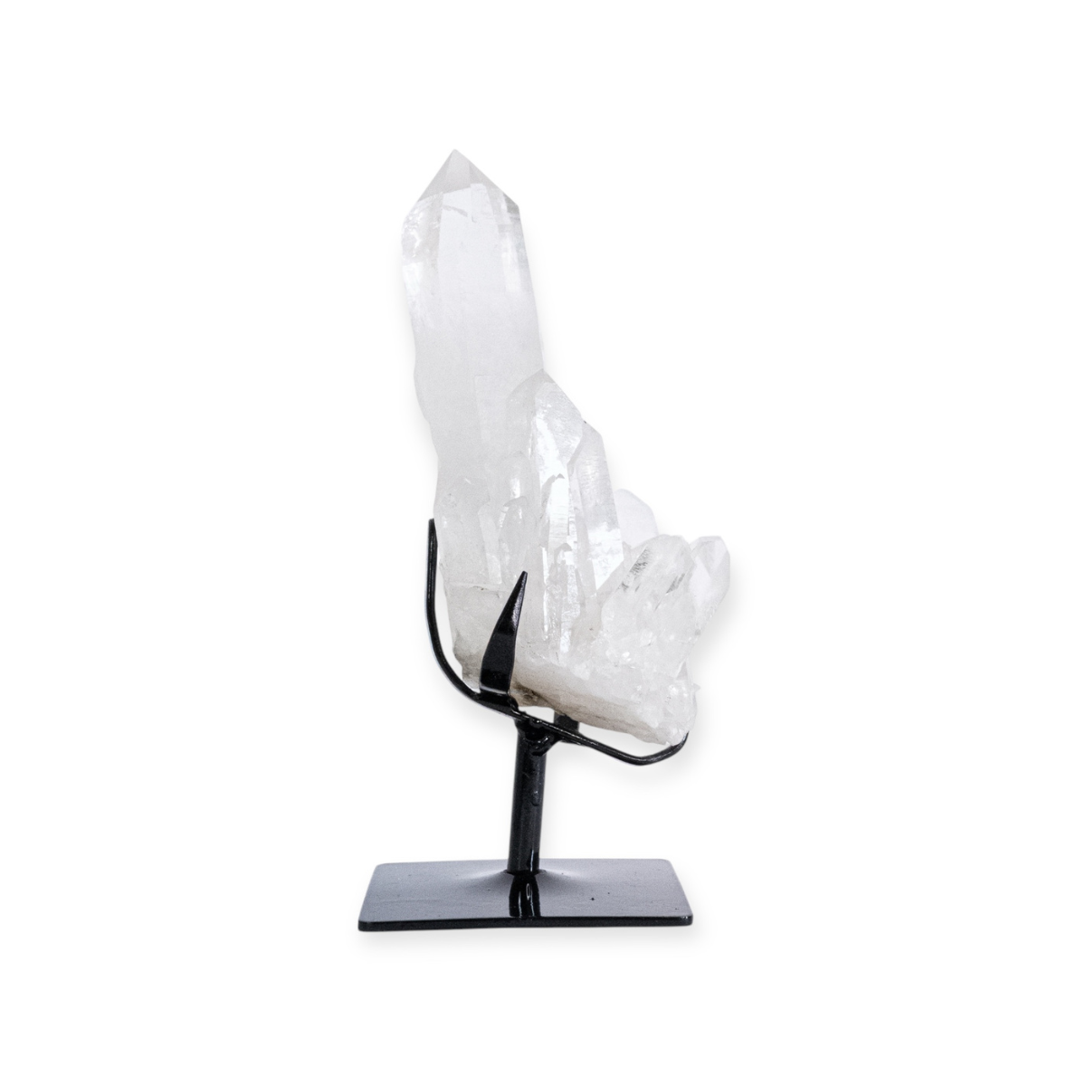 High Purity Lemurian Kundalini Quartz Crystal Druzy 1.460 kg (rare) Black Metal Base