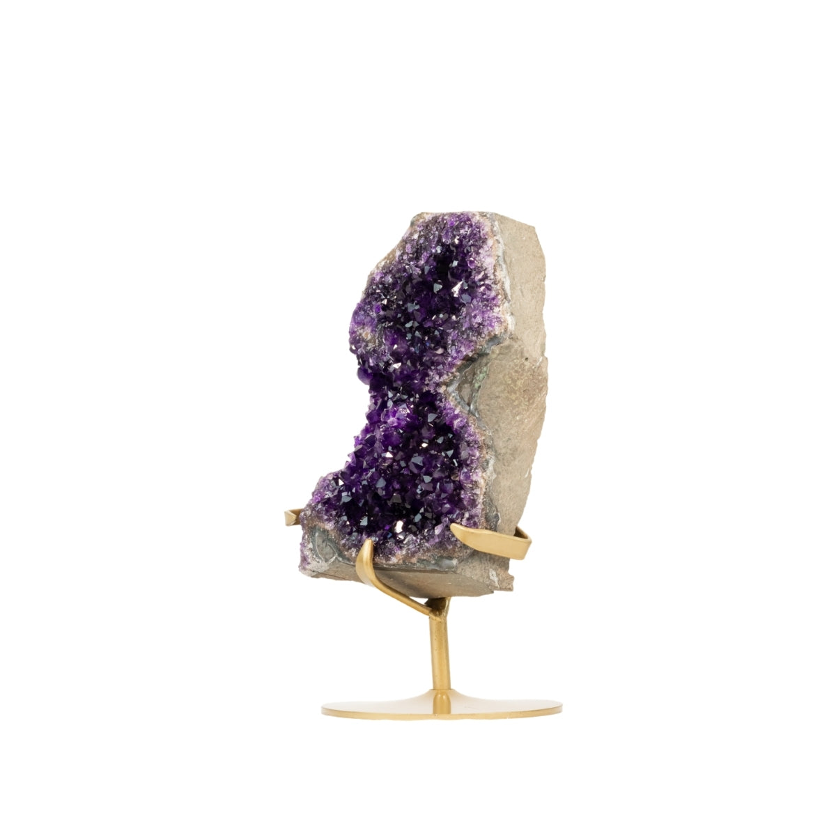 Drusa de Ametista Uruguaia na Base Metal Dourado 2,740 kg