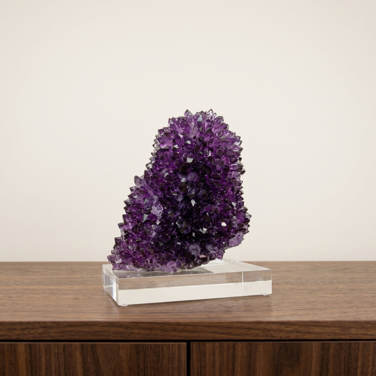 Fleur Druse d'Améthyste Stalactite Uruguayenne Extra Base Acrylique 1,787 kg (rare)