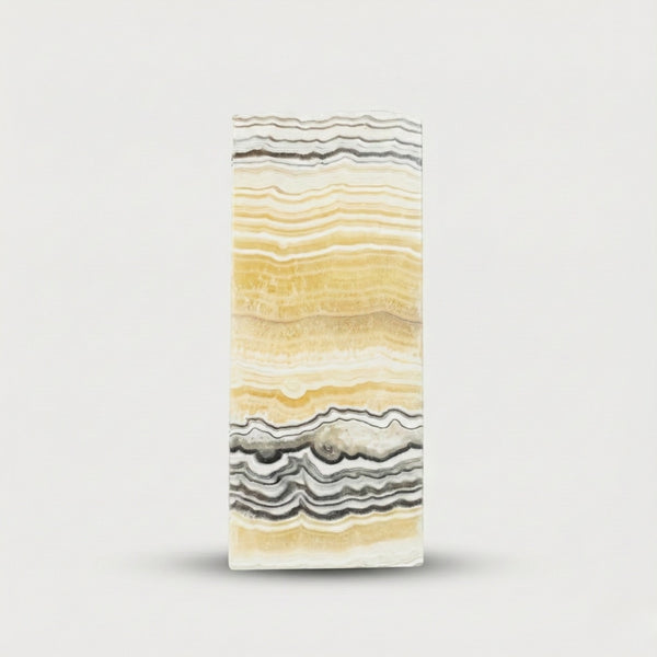Multicolored Polished Rectangular Zebra Onyx Lamp