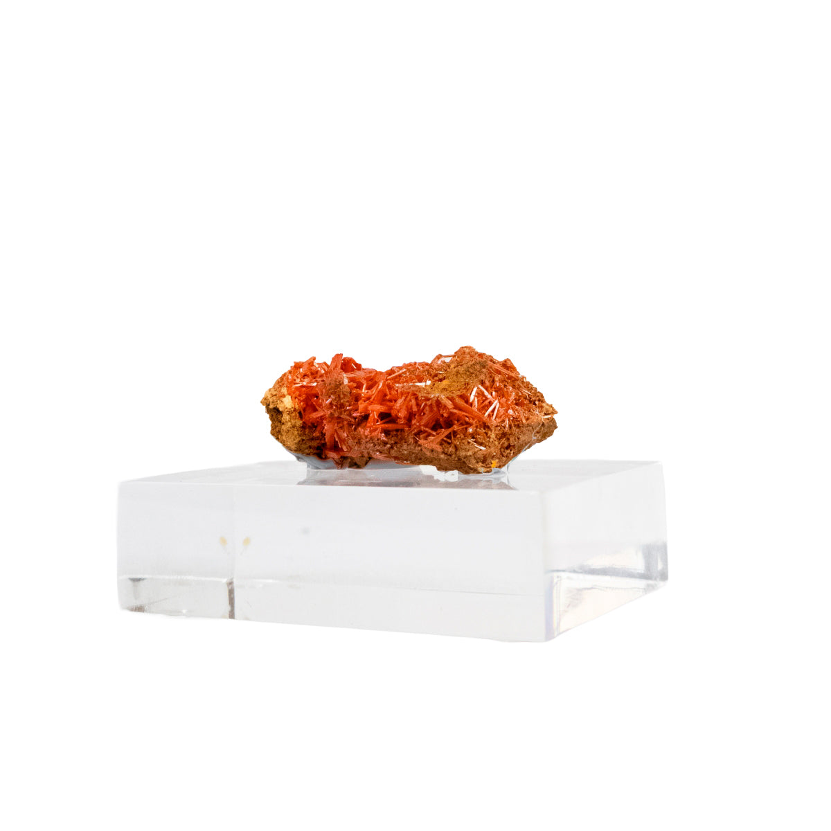 Mineral Crocoíta Natural - Coleção - Raro na Base Acrílica 108 gramas