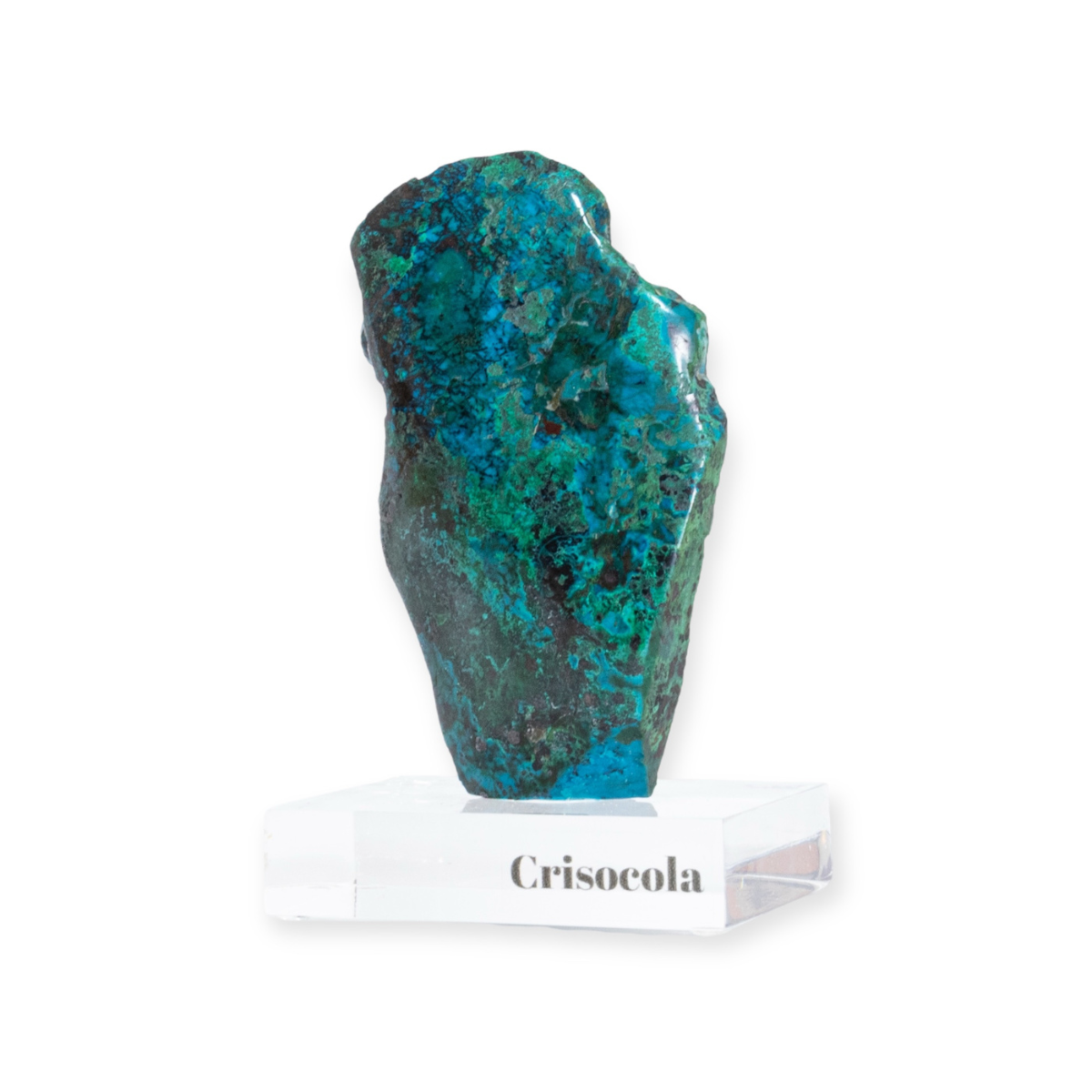 Piedra Crisocola Pulida Base Acrílica 488 gramos (importada)