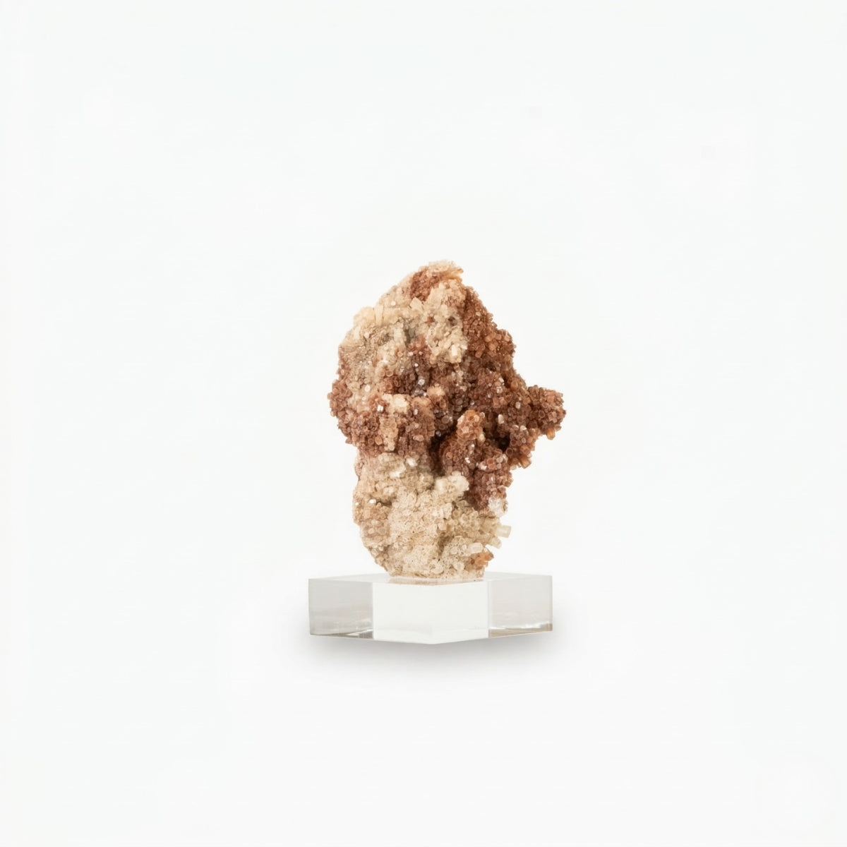 Pedra Aragonita Sputnik Bicolor na Base Acrílica (coleção) 583 gramas