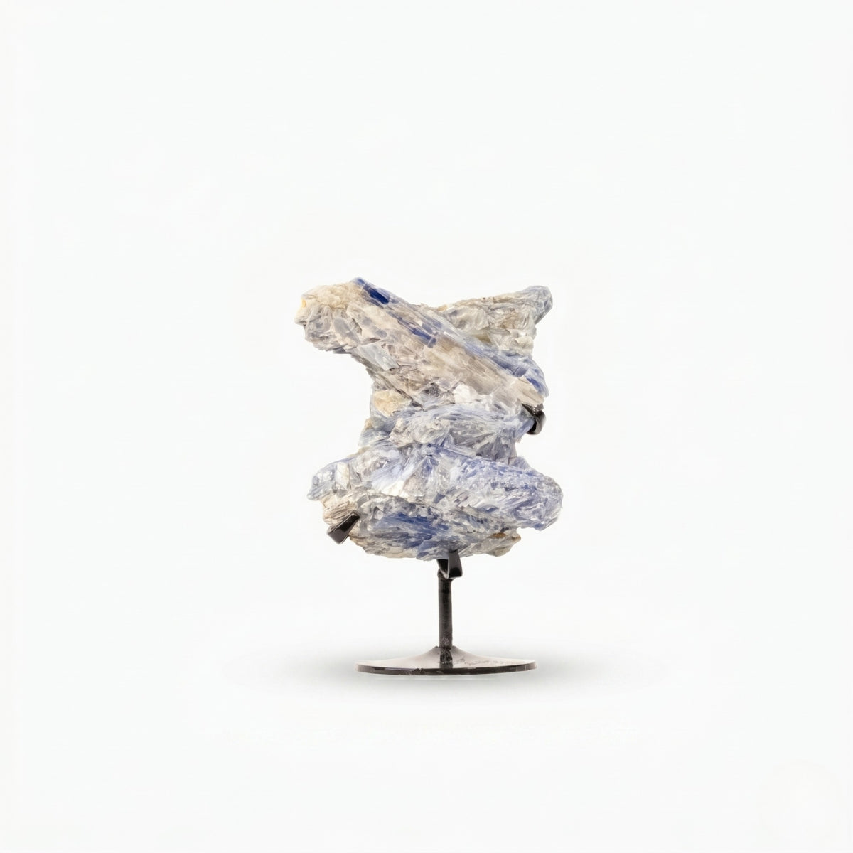 Pedra Cianita Azul Na Base Metal Preto 1,233 kg