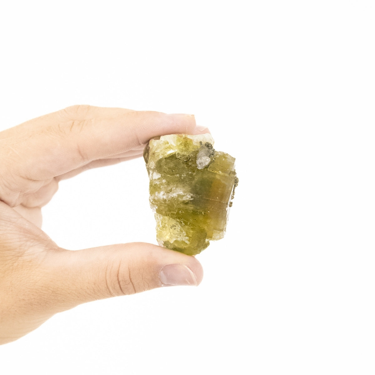 Pedra Fluorita Verde com Inclusão de Pirita Cristalizada (Coleção)  82 gramas