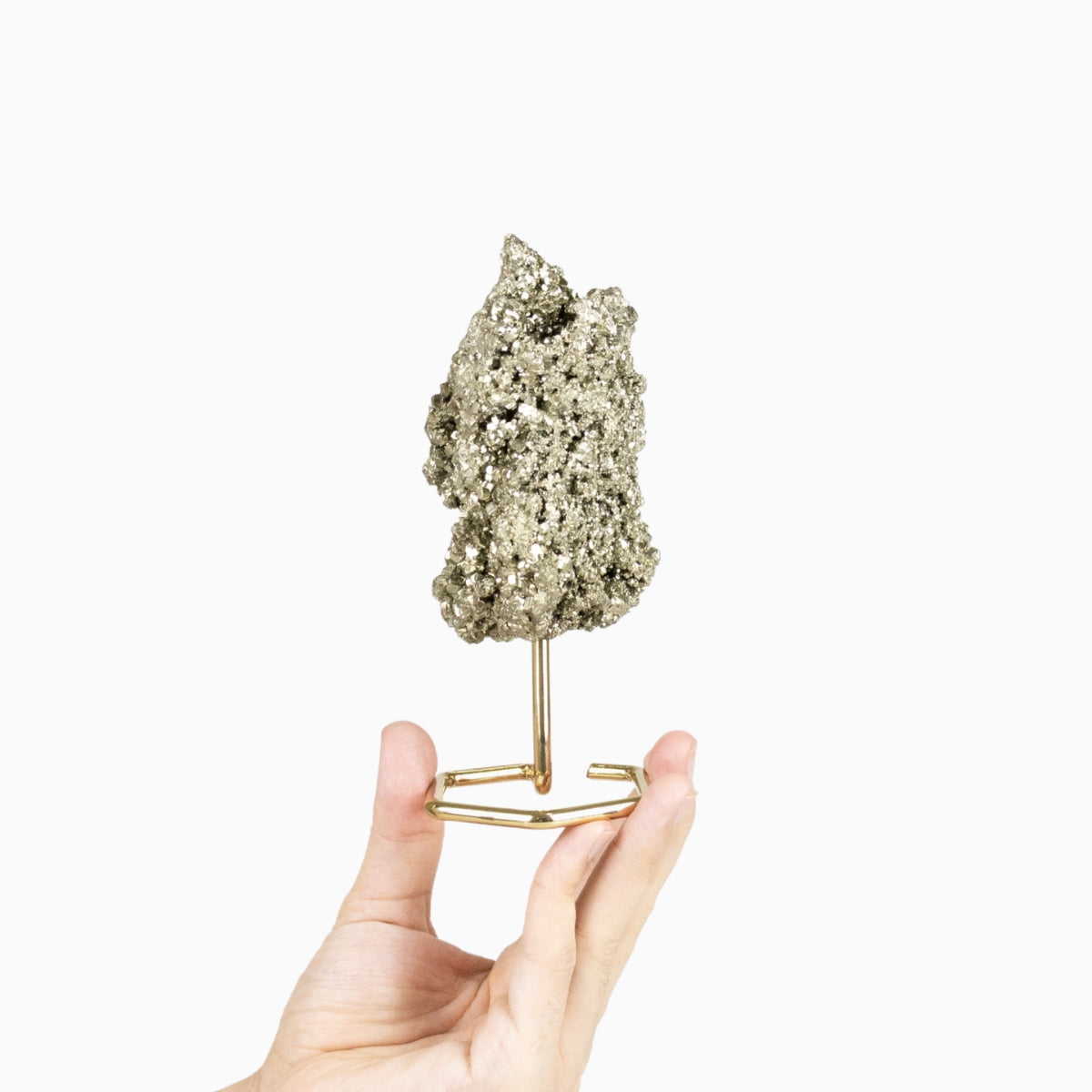 Pedra Pirita Bruta na Base Metal Banho Ouro 551 gramas