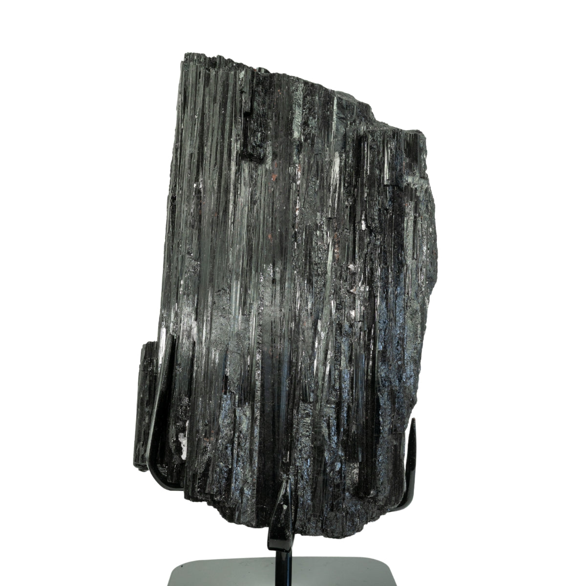 Pedra Turmalina Negra Bruta Grande na Base Metal Preto 10,550 kg