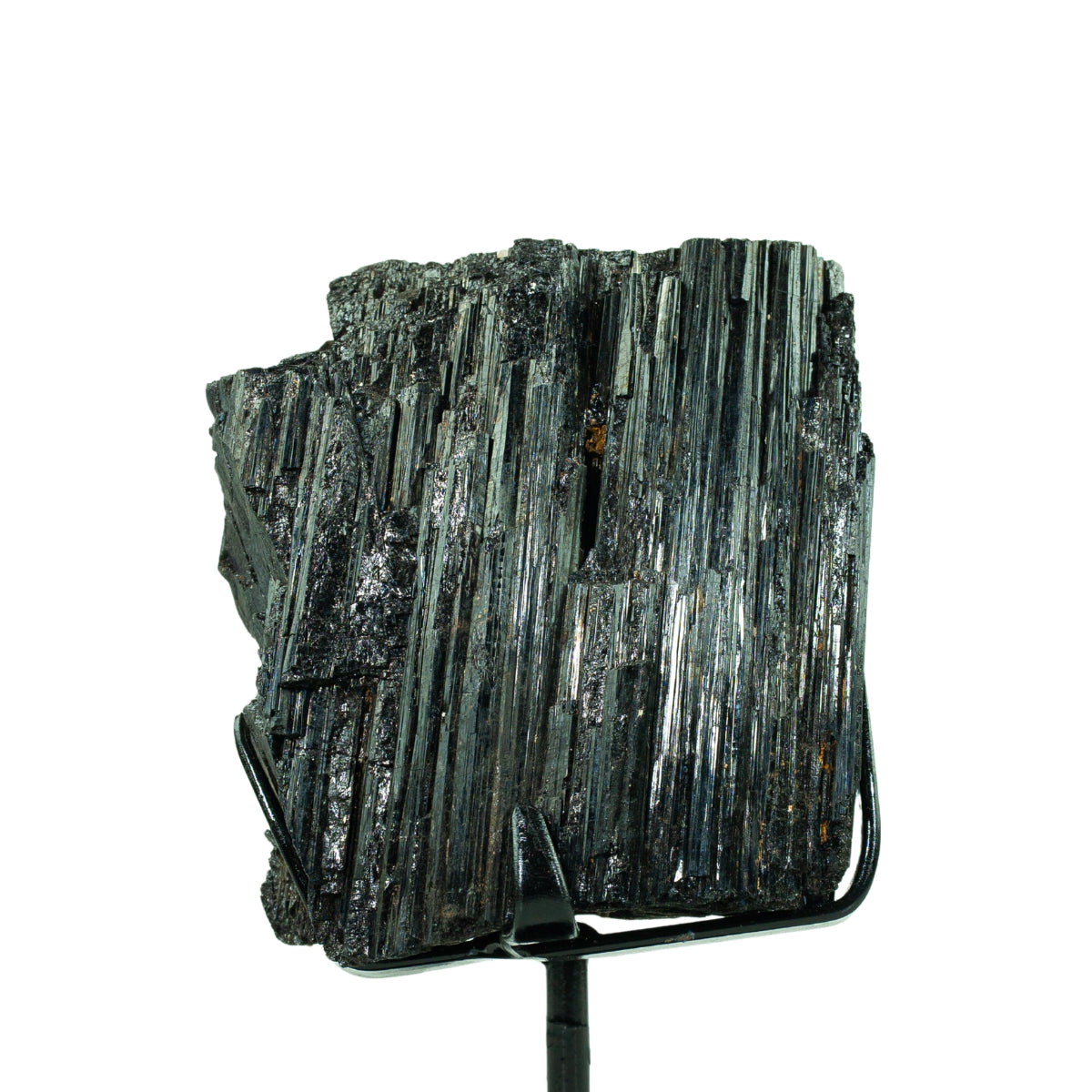 Pedra Turmalina Negra Bruta na Base Metal Preto 3,028 kg