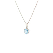 Pingente Topázio Azul Natural Lapidado Prata 950 - 5 Quilates