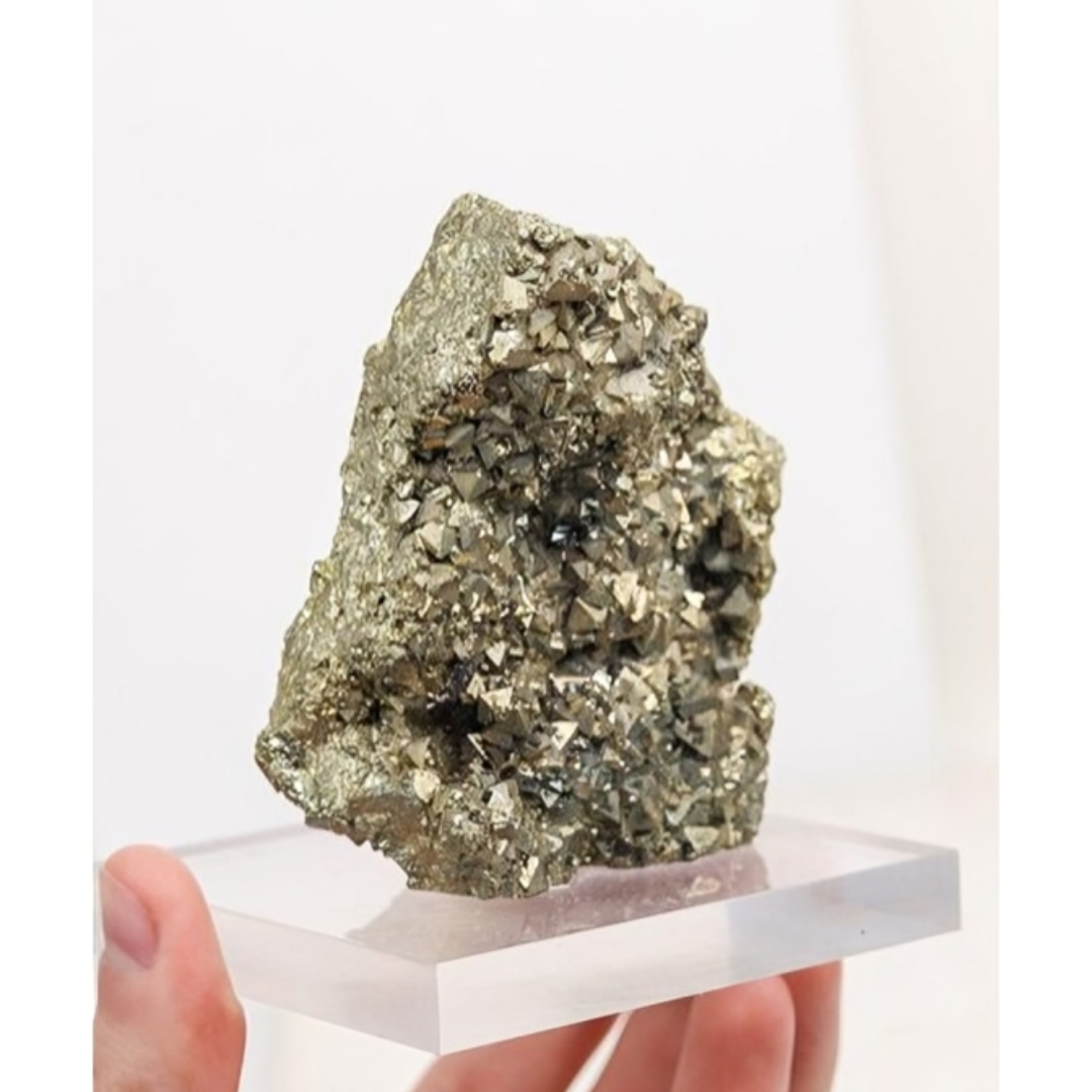 Raw Pyrite on Acrylic Base