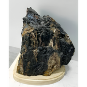 Black Tourmaline with Mica on Light Base