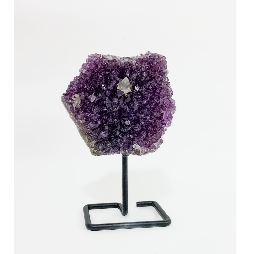 Extra Amethyst Druzy on Black Metal Base 375 Grams