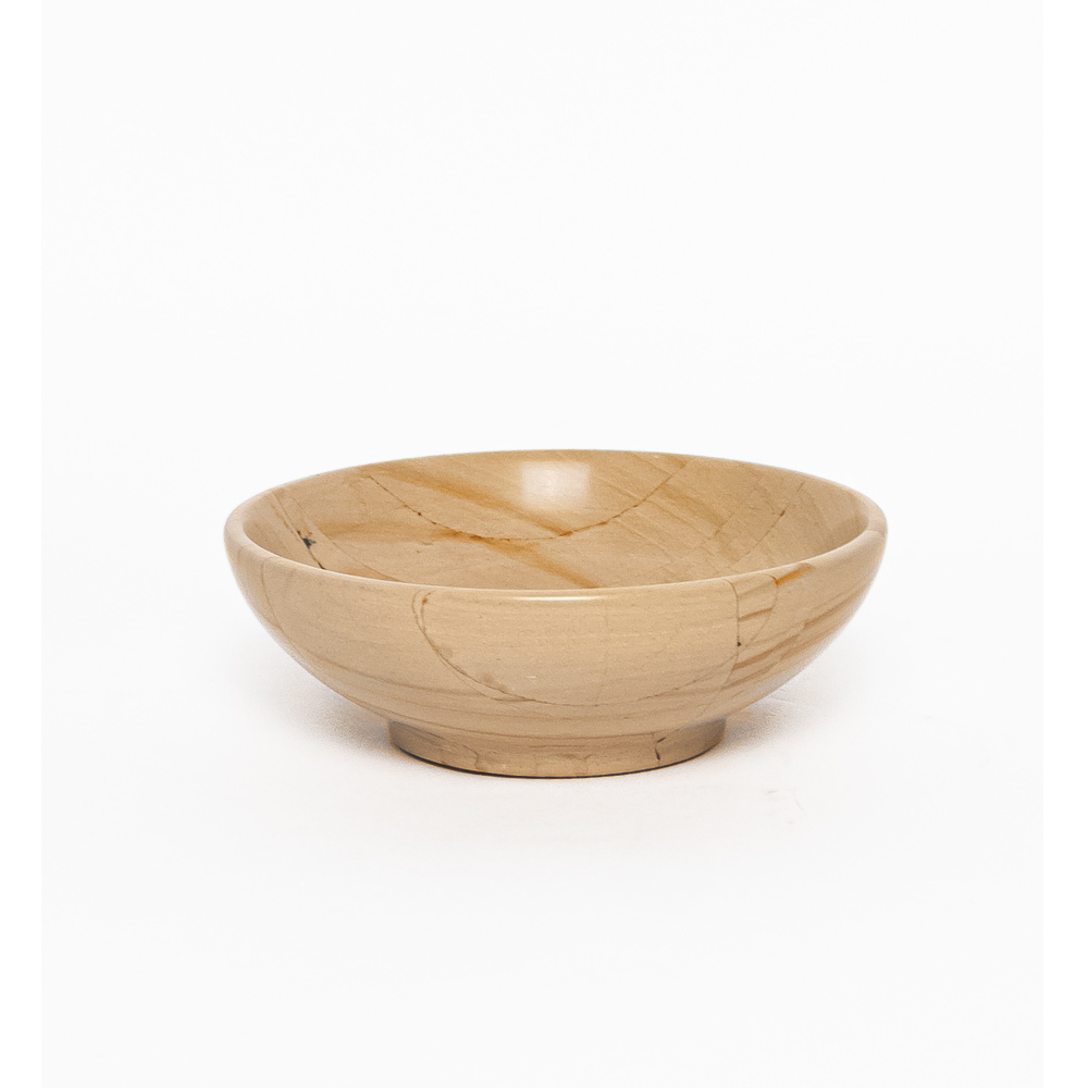 Wood-Colored Brown Onyx Bowl Approximately 10 cm