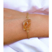 Raw Citrine Bracelet 24k Gold Plated