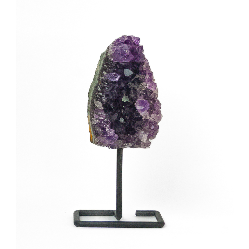 Uruguayan Amethyst Druzy on Black Metal Base 239 Grams