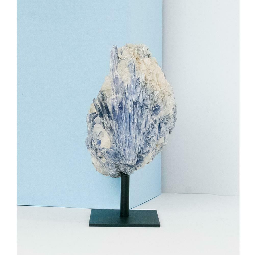 Blue Kyanite on Matte Black Metal Base