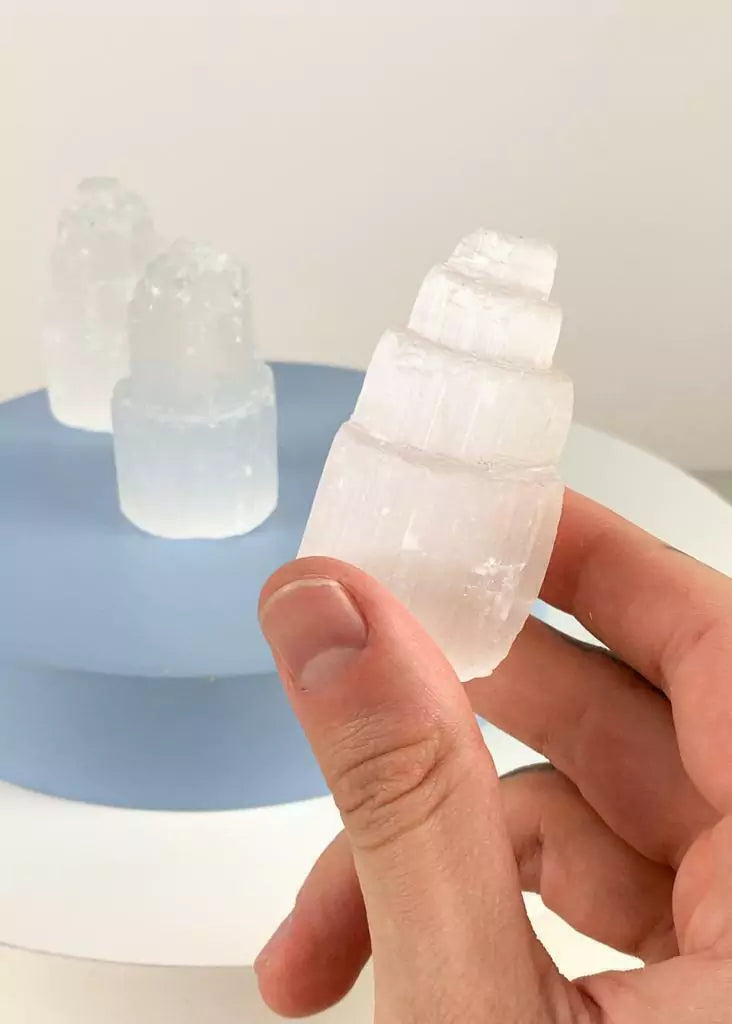 Mini White Selenite Tower