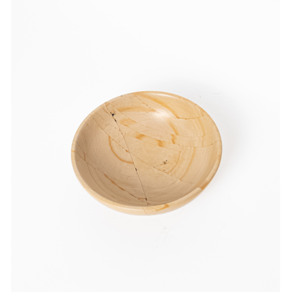 Wood-Colored Brown Onyx Bowl Approximately 10 cm