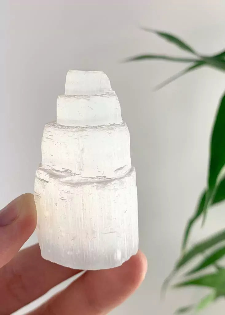 Mini White Selenite Tower