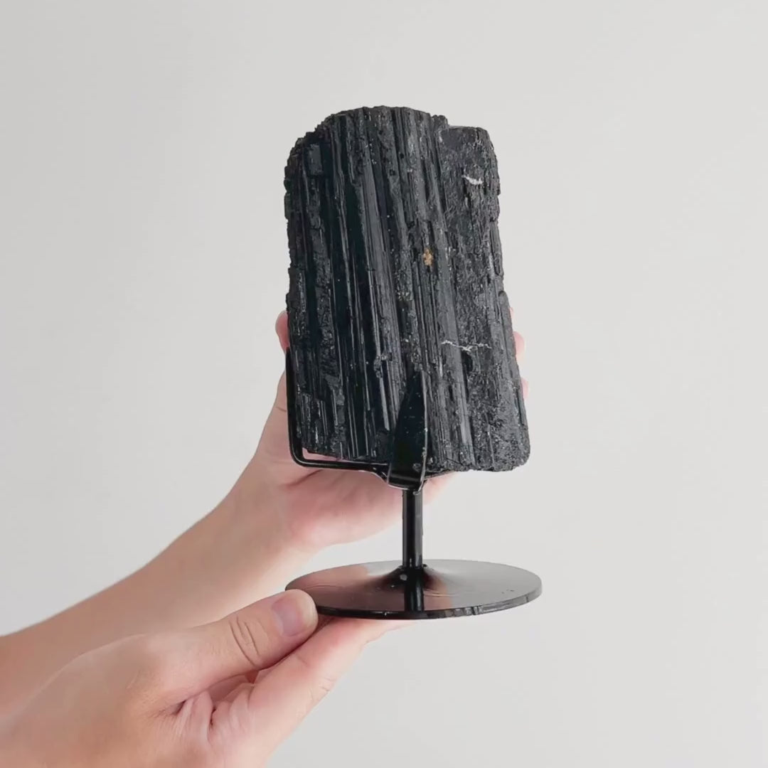 Load video: Raw Black Tourmaline on Base 2.220 kg